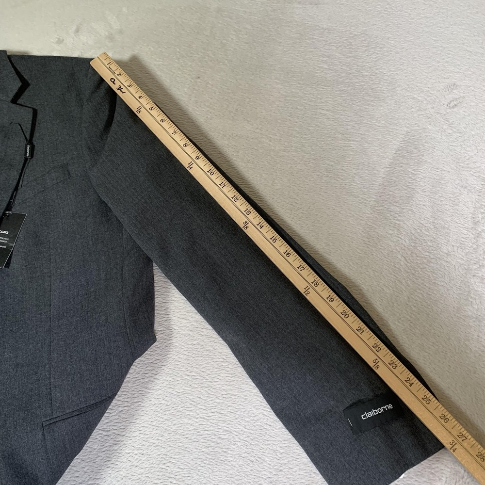 Claiborne Blazer Mens 42L Gray Wool Blend Sport Coat Jacket Two Button NEW - Picture 9 of 16